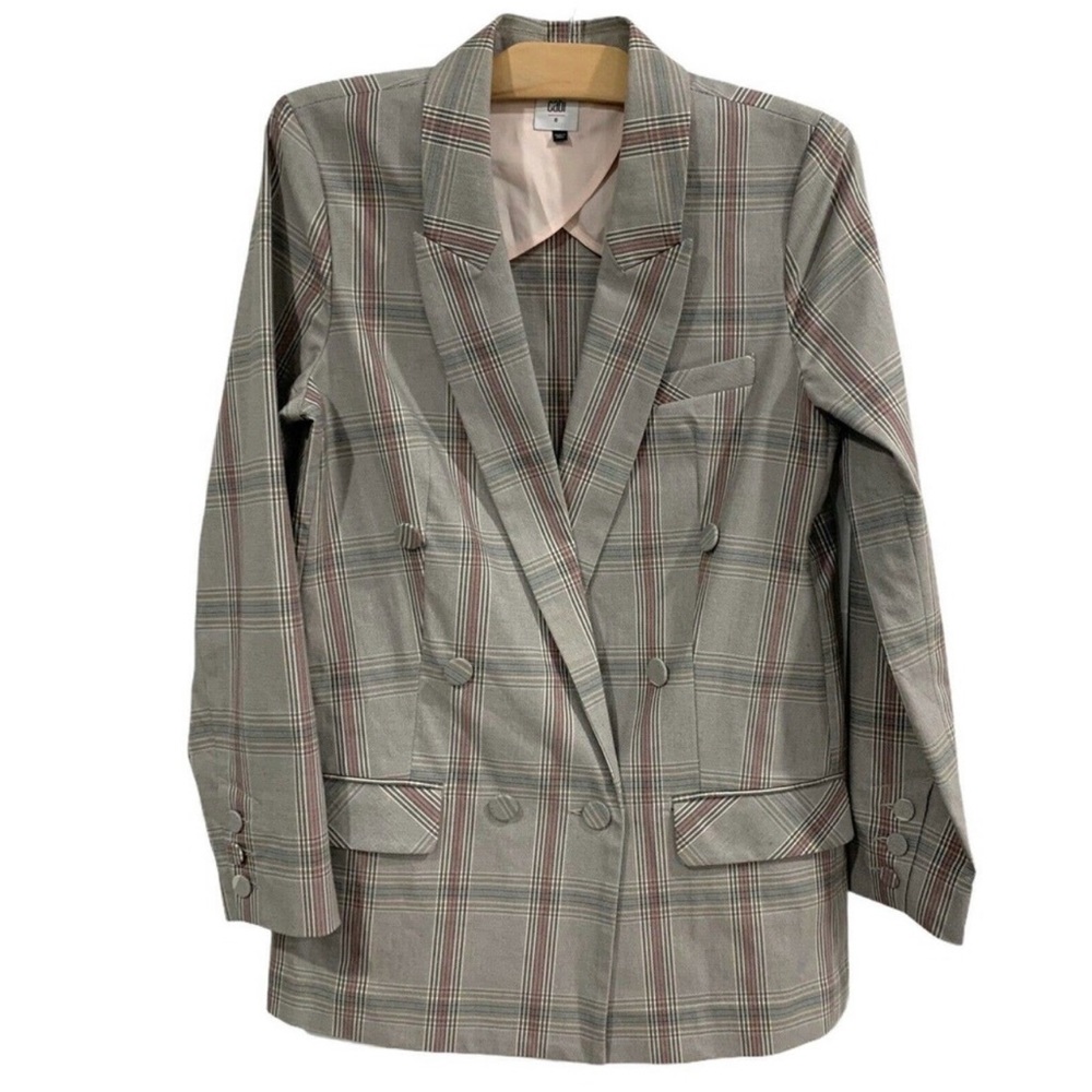 CAbi #5470 Sleuth Blazer Jacket Plaid Womens Size 4 Ex gently worn condition
